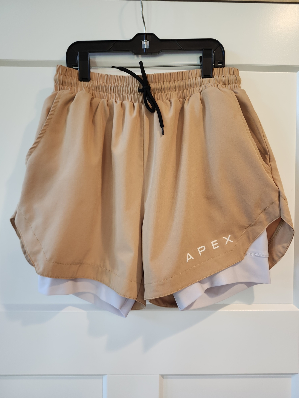 APEX Women's Tan Layered Athletic Shorts